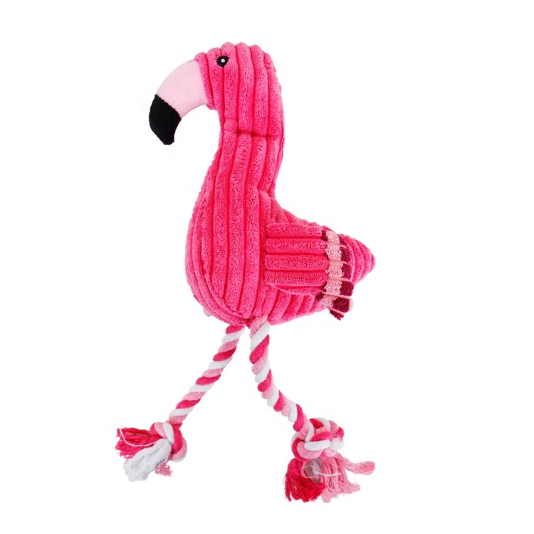 Customized Recycled Dog Toys 2020 Natural Small Flamingo Dog Stuffed Toy Live Dog Toy Manufacturers //